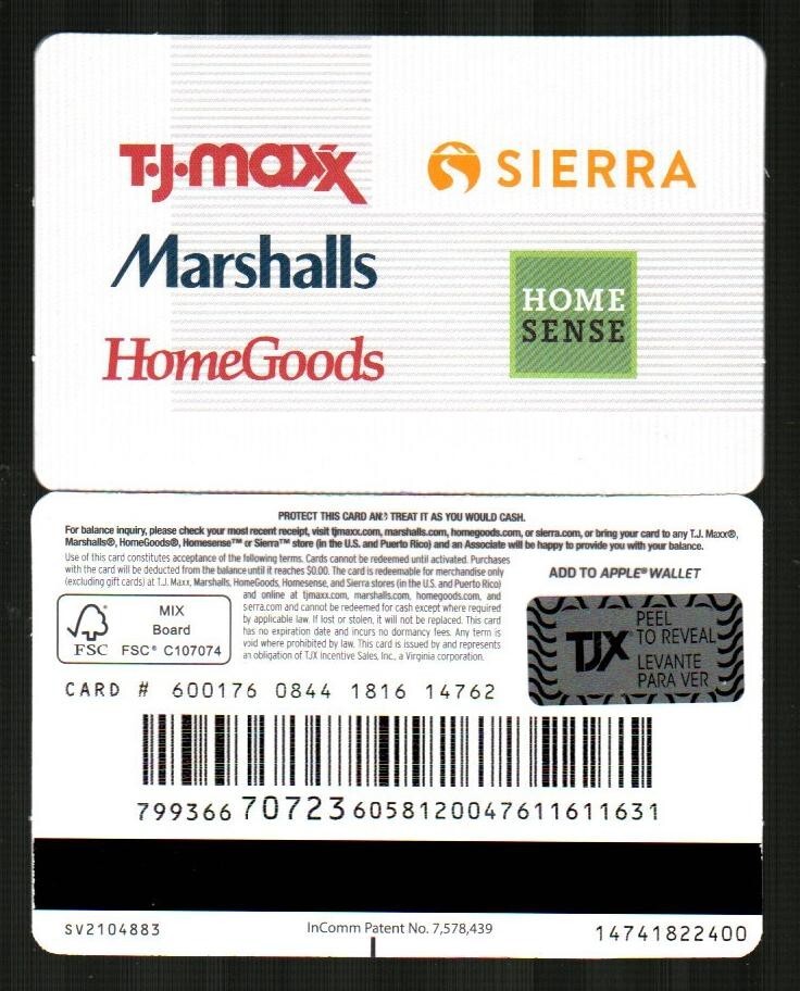Can I Use a T.J. Maxx Gift Card at Marshalls