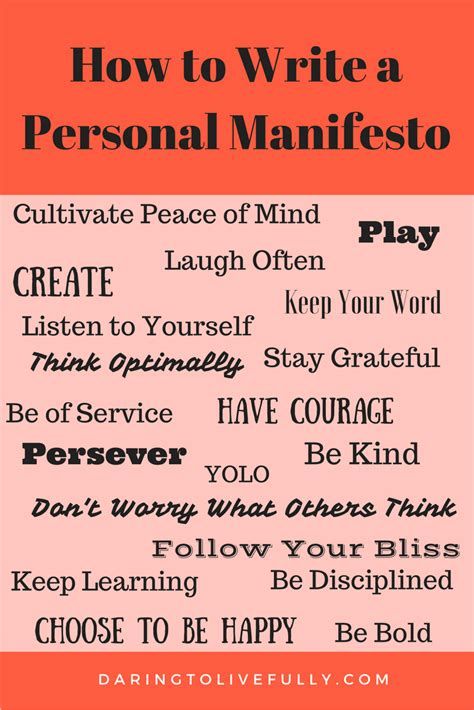 How to Write a Personal Manifesto