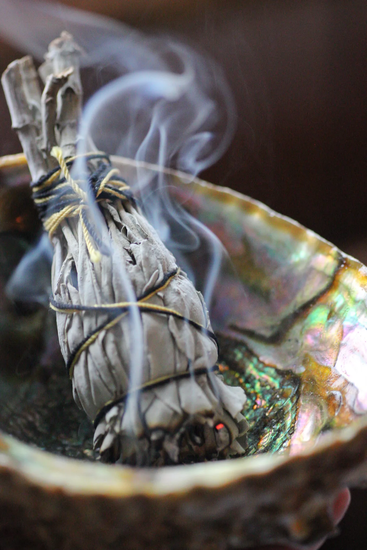 aura cleansing with sage smoke