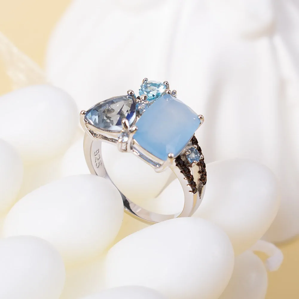 can blue chalcedony and aquamarine be paired for stage fright