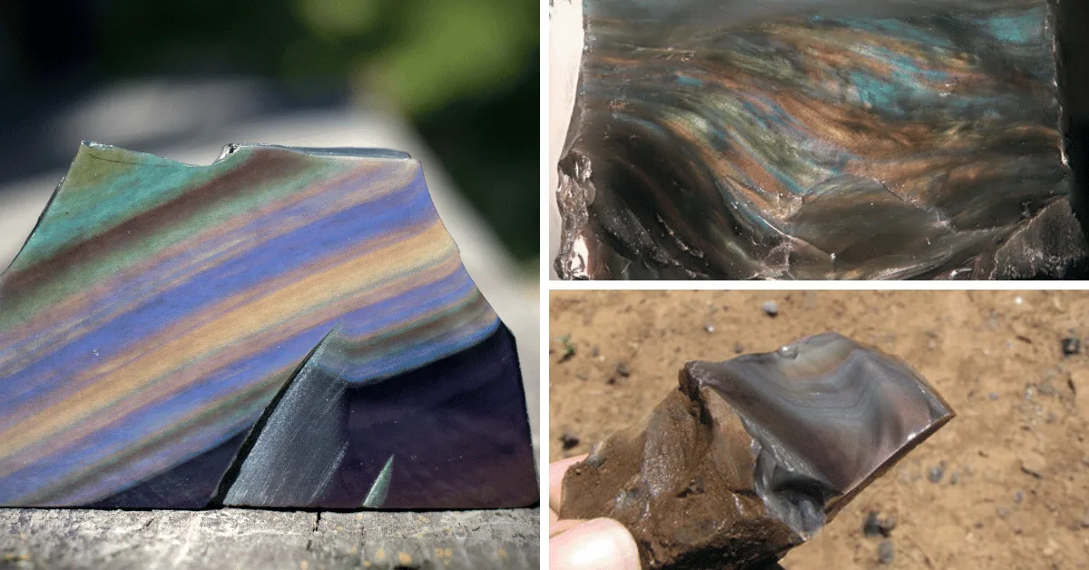 Coated Rainbow Obsidian