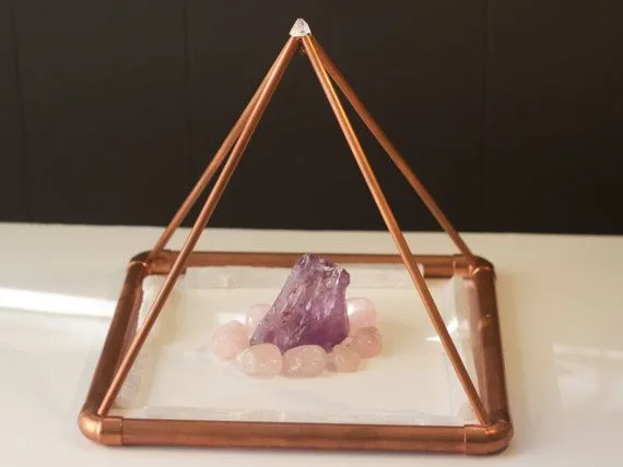 how to charge crystals with copper pyramid grid geometry