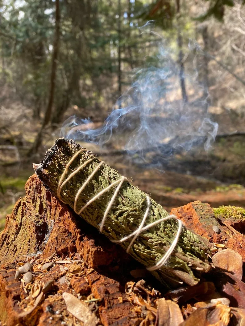 Cleanse Crystals with Cedar Smudge Sticks for Protection