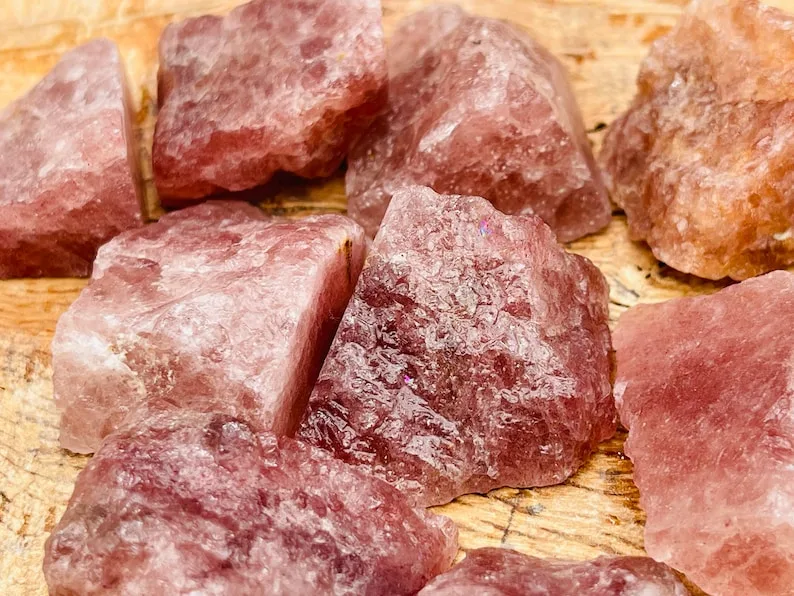 how to spot fake strawberry quartz dyed glass vs lepidocrocite