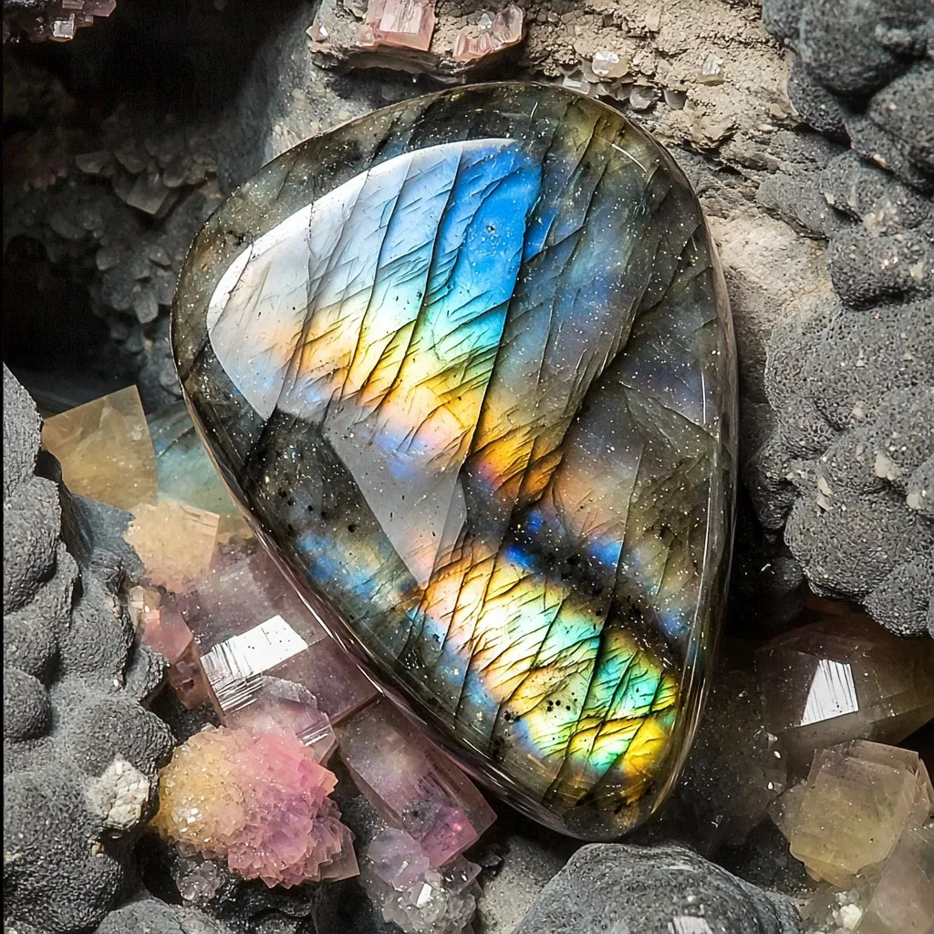 Labradorite labradorescence